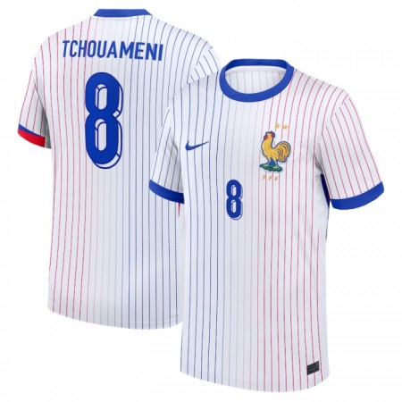 Virallinen pelipaita Ranska Tchouameni 8 Vieras Euro 2024 Lyhythihainen - Miesten